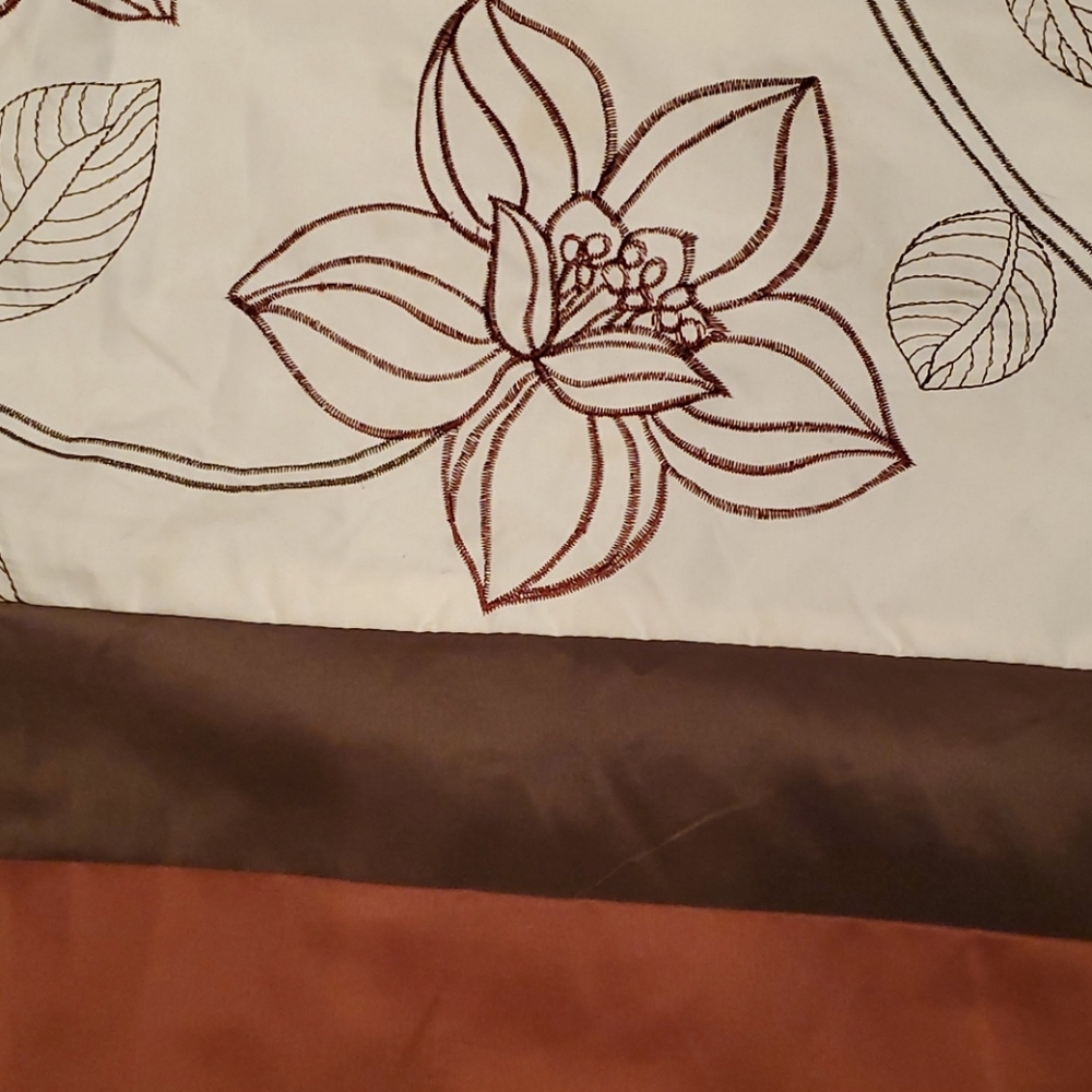 APRIMA Puffy Comforter 84x84 floral-brown trim